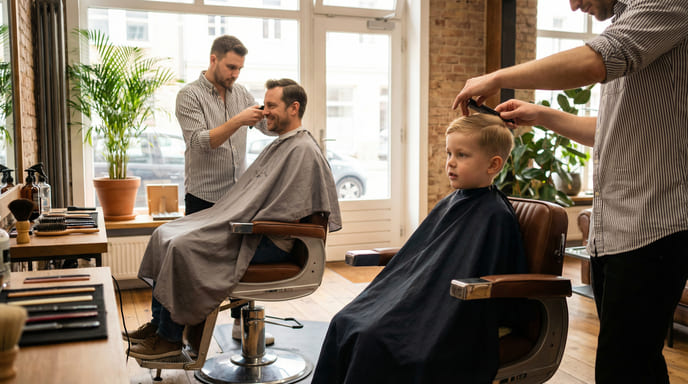 Vater & Sohn Termin: Gemeinsam zum Haarschnitt